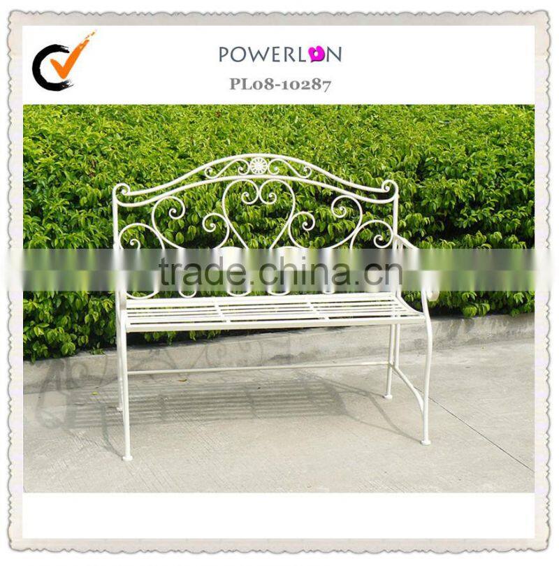 UK outdoor vintage white Lifetime Faux Metal Glider Bench iron garden bench