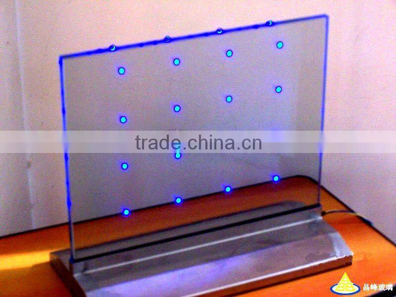 Decorative glass with LED light interlayer, ceramic digital print glass, laminated Glass, customized design