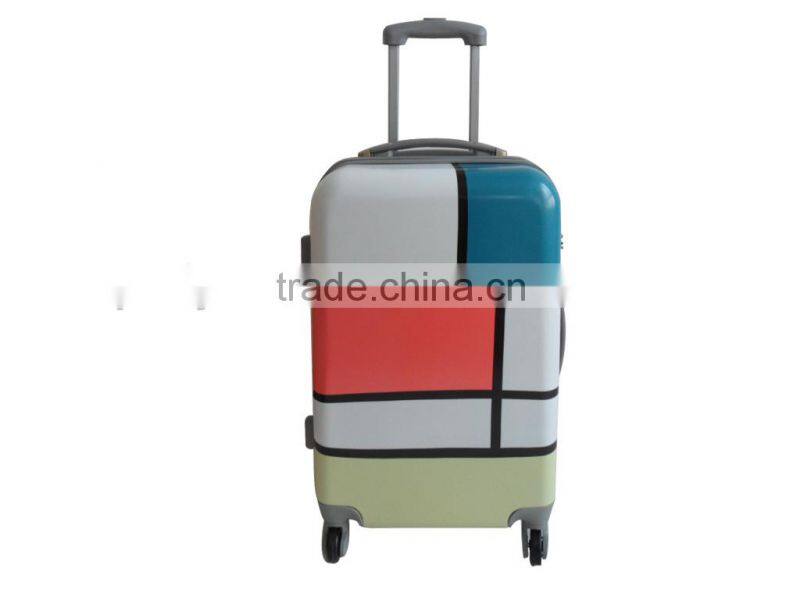 3 pcs 12/20/24 Cosmetic bag Stitching Color luggage Fashion Design ABS+PC luggage