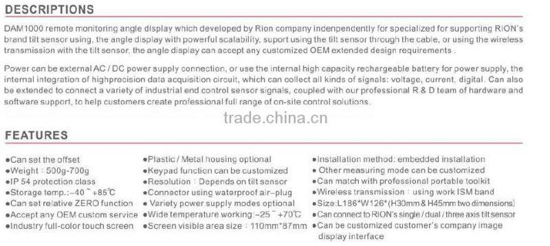 DAM1000 Remote Monitor Angle Display Multi-functional Angle Display Powerful Scalability