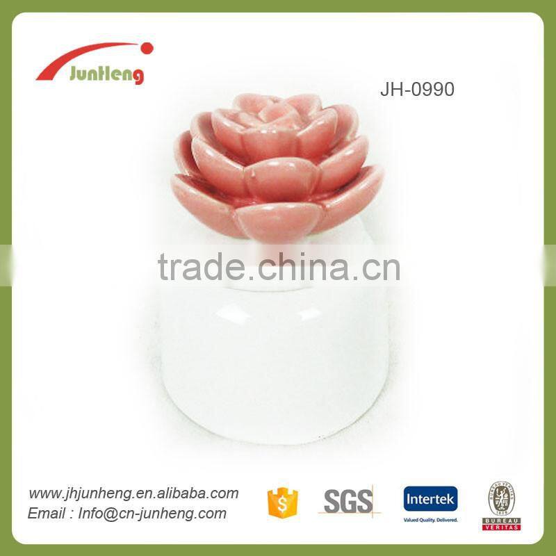 Home Storage & Organization whihe ceramic wax pot with flower lid