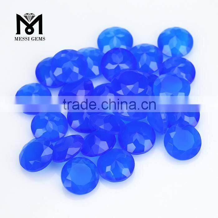 Precious Color Natural Blue Agate Bead Gemstone For Fashion Jewelry