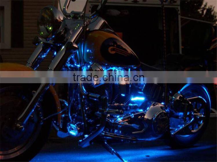 6pcs rgb motorcycle led strip light kit neon glow strip with Remote Controller