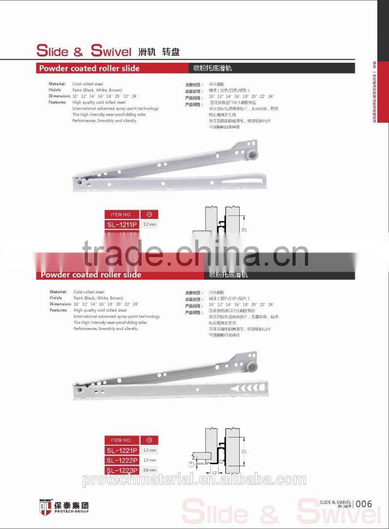 Power coated roller Slide