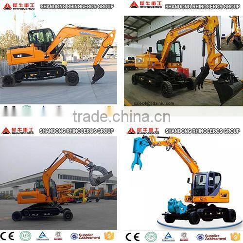 XINIU manufacturer X8 8 ton wheel excavator for sale