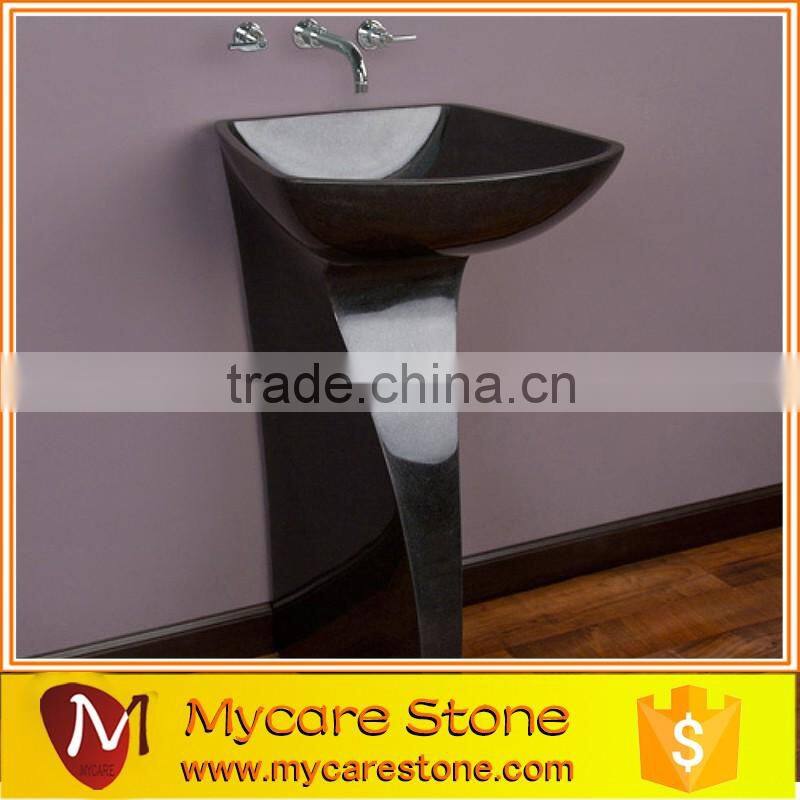 Dark Emperador Marble bathroom Pedestal Sink