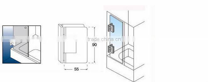 High quality 90degree glass shower bathroon door hinges
