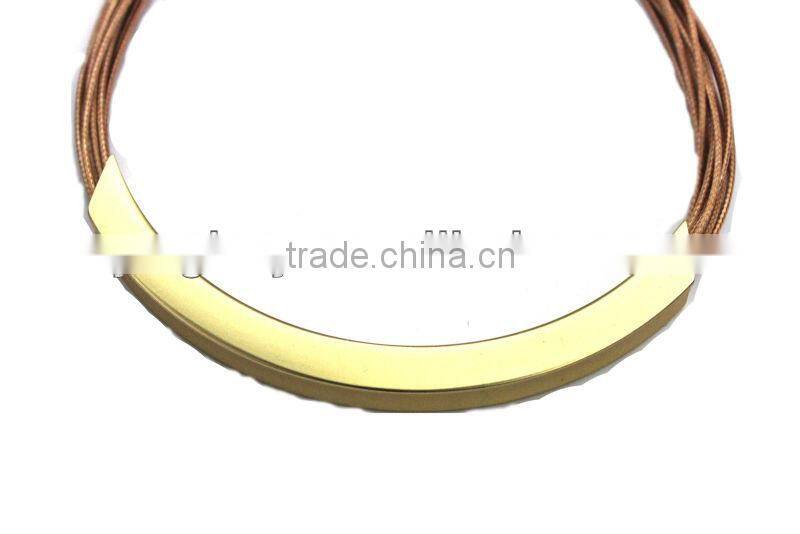 2014 Fashion brass tube necklace in matt gold