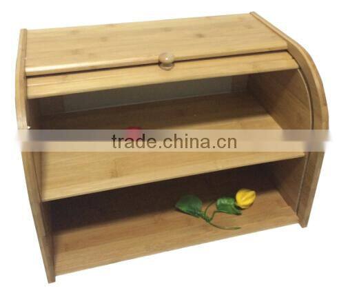 Totally bamboo durable and double large bread box for food storage