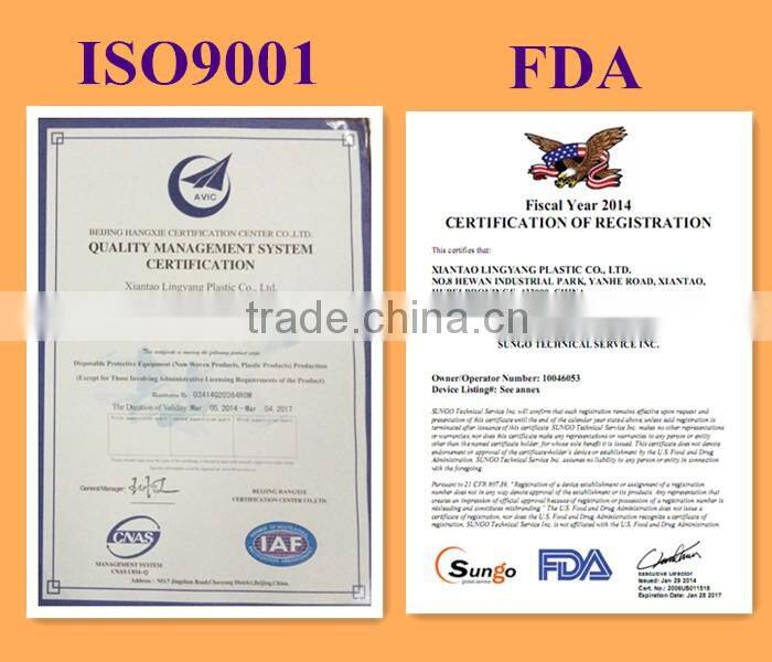 Blue disposable aprons with sleeves plastic cpe gown