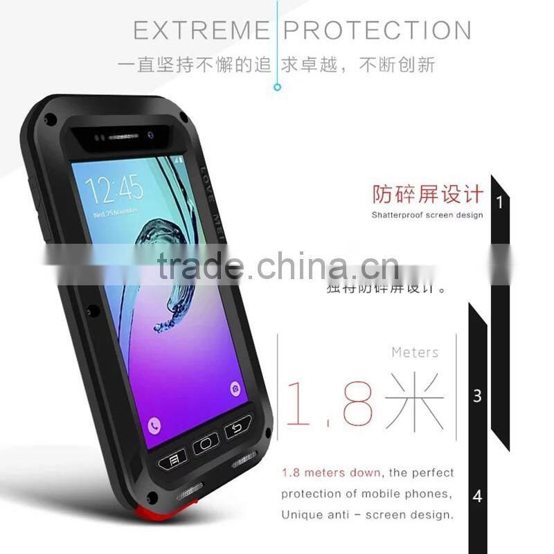 Waterproof Original Love Mei Powerful Case Metal Aluminum Cover For Samsung Galaxy A3 A3100 With Gorrila Glass