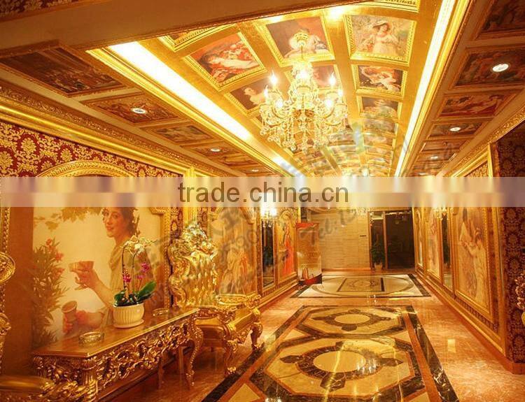 PU flat bottom lamp panel carved lamp panel Decorative ceiling lamp panel outline in gold Ceiling lamp panel pool
