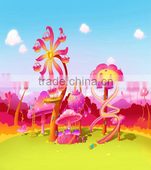 2015 vinly cartoon wallcovering for kids/decorative mural wallpaper for kids room