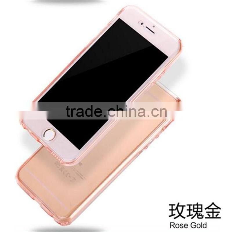 360 degree Full protective cover TPU back cover transparent bumper case for Apple iphone 7 6 6s 6s plus pro 5 S 4 SE A C