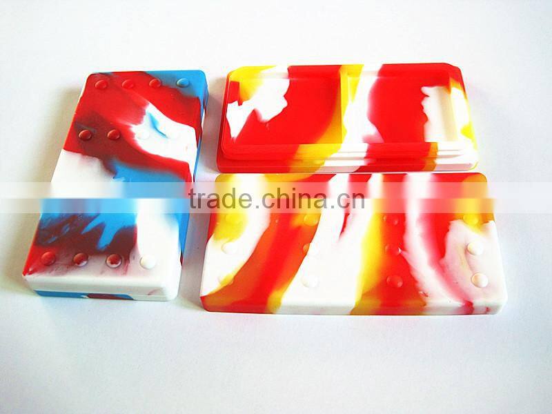 FDA food grade stackable non stick 26ml 2 compartments large platinum cured new style silicone dab rectangle stackable container