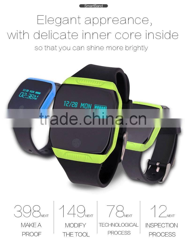 Fashion latest design heartrate monitoring smart bracelet with waterproof IP67 and TPU strap E07S