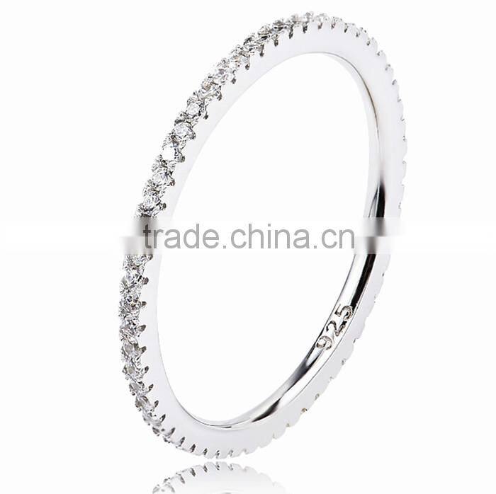 Fashion lady ring pave zircon ring in 925 sterling silver