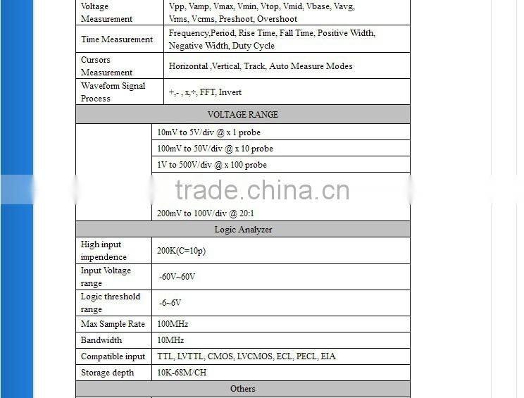 Hantek DSO3062AL 60MHZ 5in1 Oscilloscope 16CH logic analyzer Waveform Generator 200MSa/s DDS