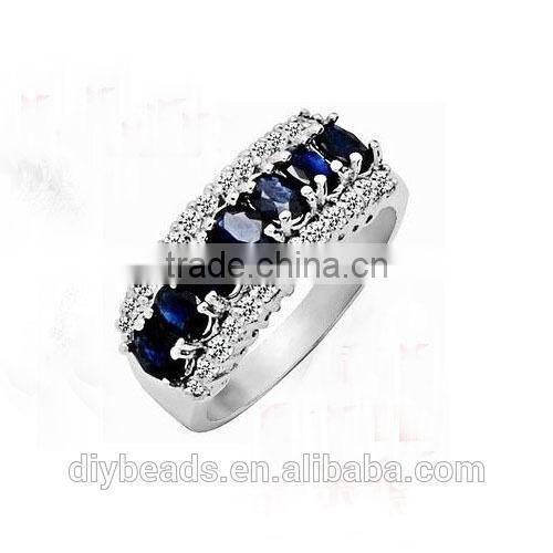 925 sterling silver and Blue Sapphire jewelry ring for wedding party women