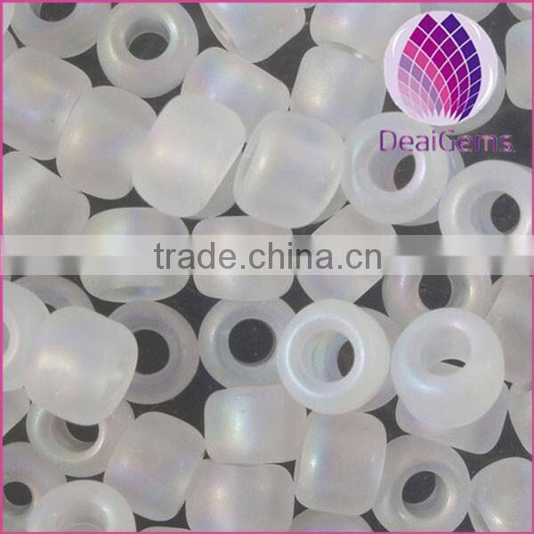 Transparent colorless lampwork glass seed beads
