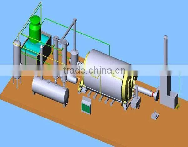 Water cooling normal pressure waste tire to oil recycling machine with CE ISO