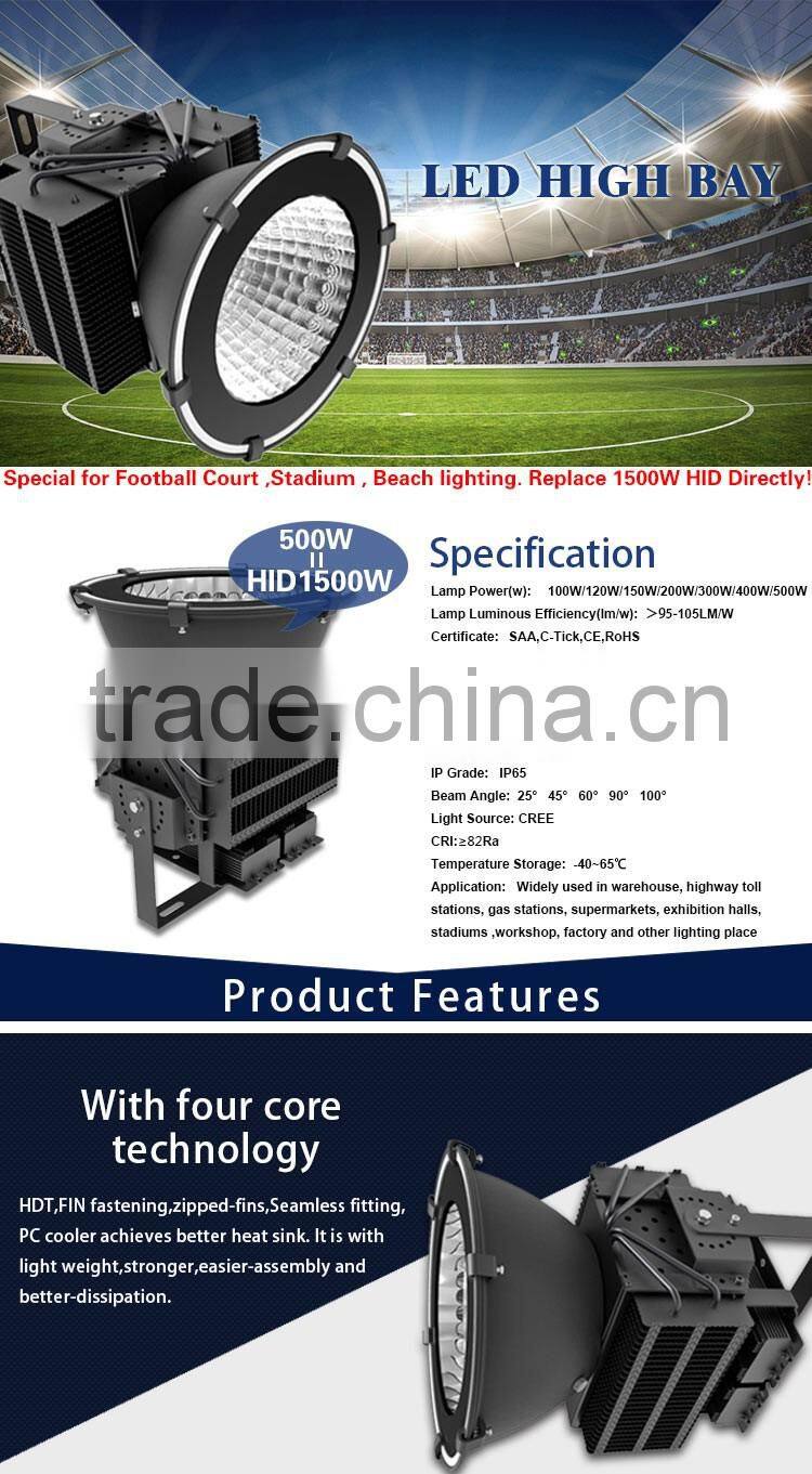 5 years warranty Top Quality and high brightness adjustable angle IP65 200w led high bay light