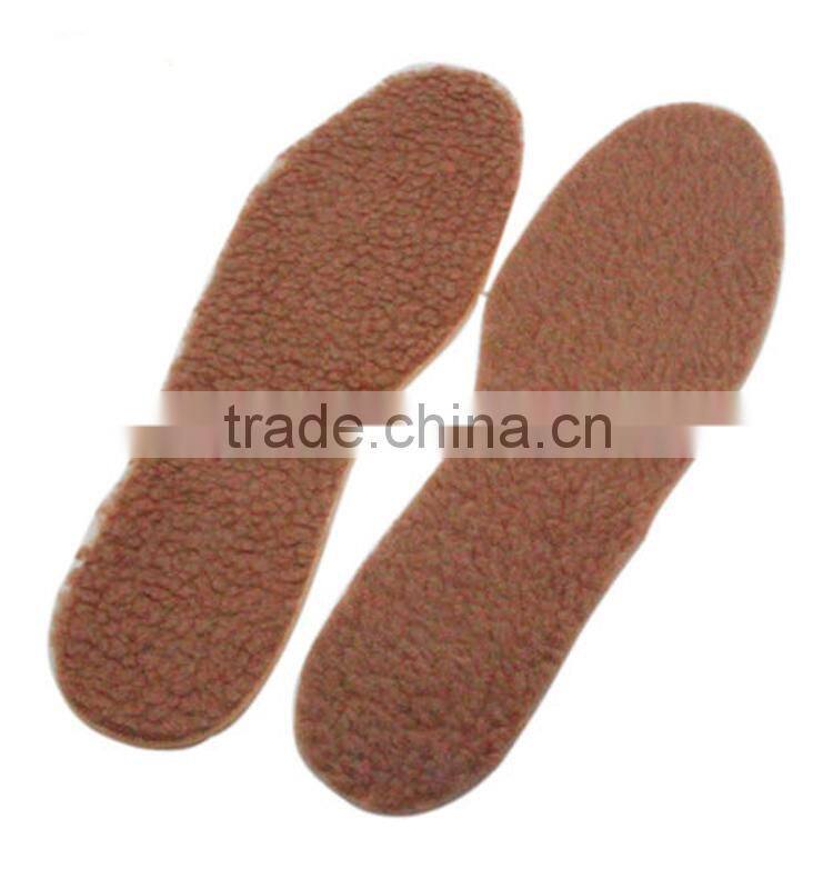 Winter warm latex sheep wool felt insole with cut line