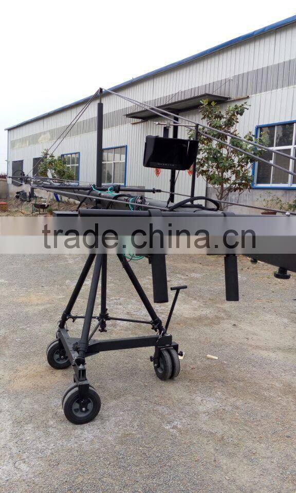Broadcasting TV camera jimmy jib crane 10m with motorized dutch head bear 25kg camcorder