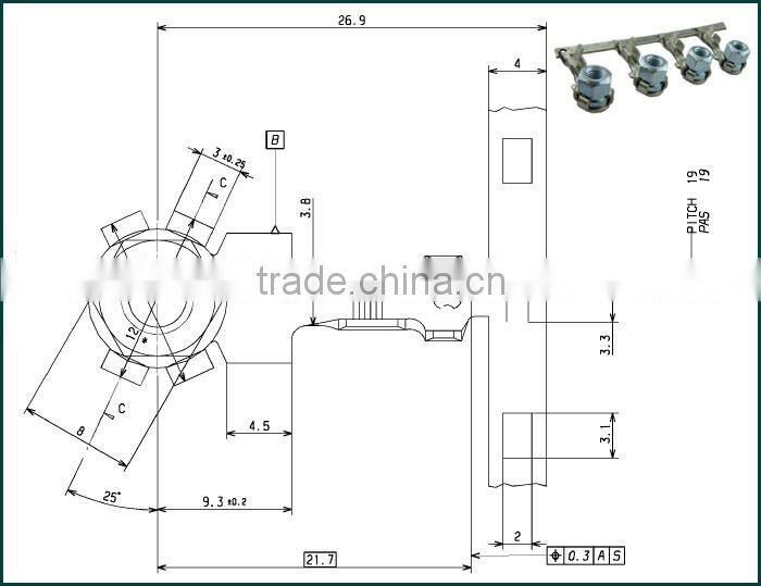 1599298-1 Precision stamping M4 nut terminal for engine
