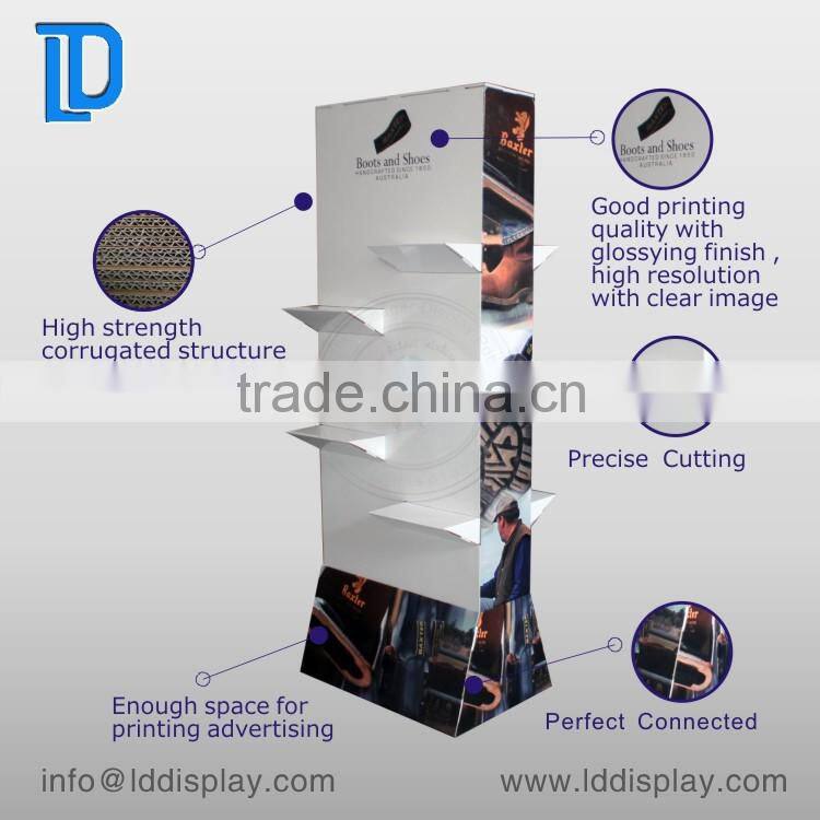 High Quality Cardboard Shoes Display,Shoes cardboard stands, shoes POP shelf display stands