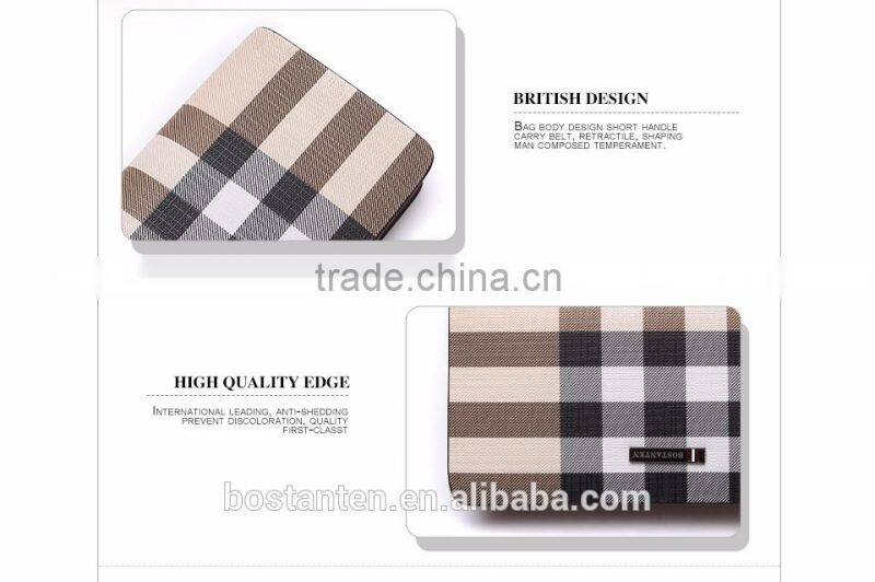 classic plaid leather wallets clutch hand bag for men fashion