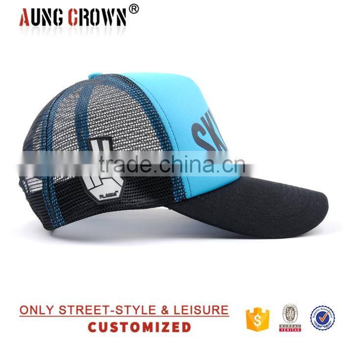 Custom wholesale flat brim cheap trucker cap printing