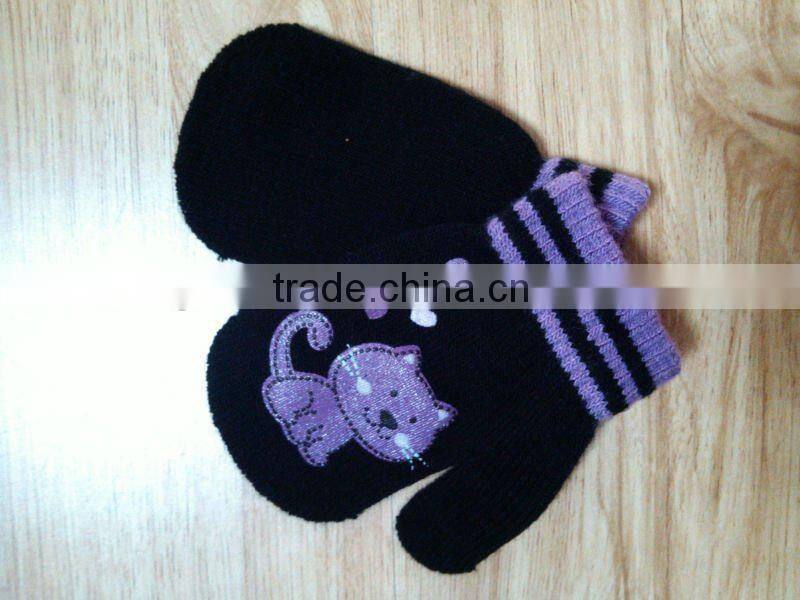 animal knitting gloves