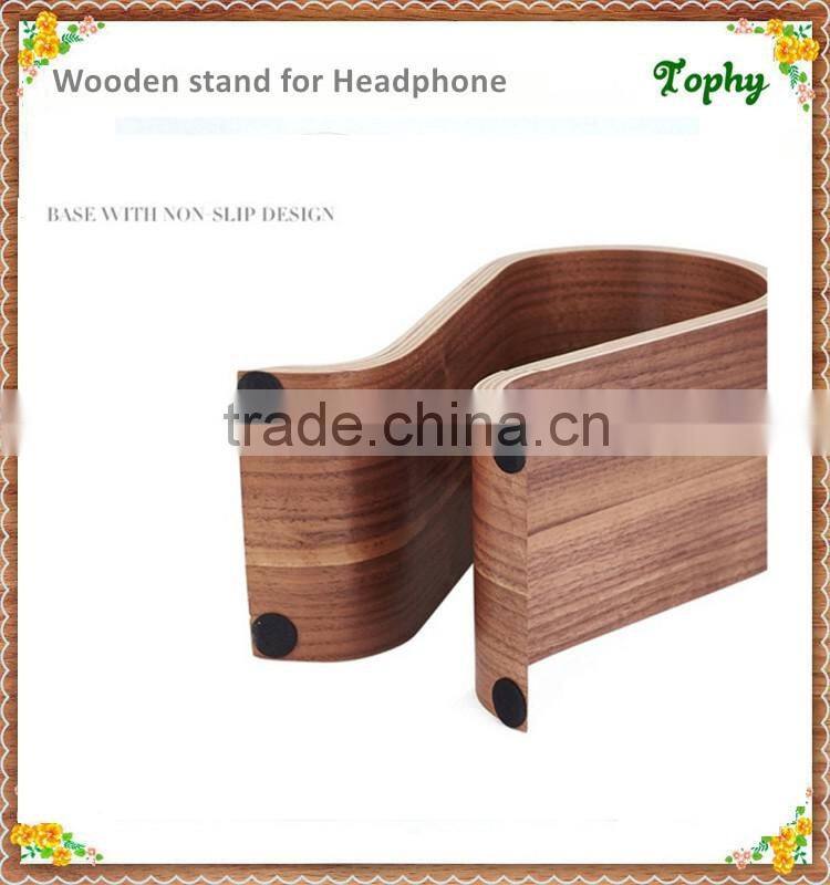 Wooden Headphone Display Stand For Headset Holder, High Quality Headset Display Holder Stand Wooden Headphone Stand