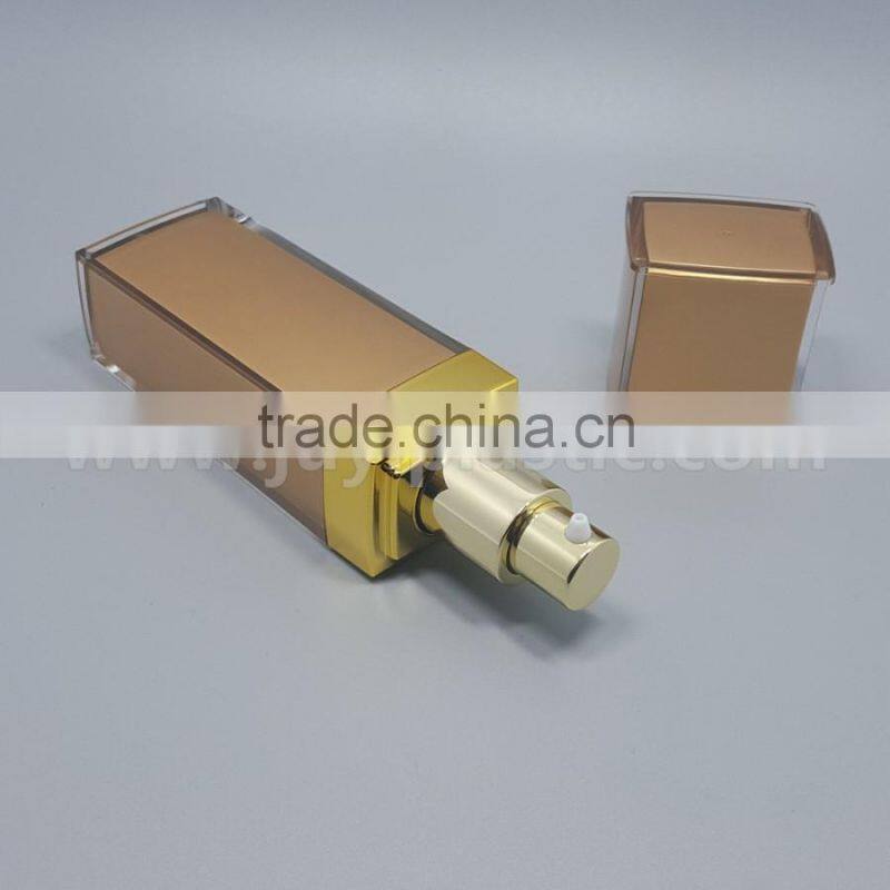 15ml 30ml 50ml square cosmetic lotion pump acrylic bottle, plastic cosmetic lotion pump acrylic bottle with high quality