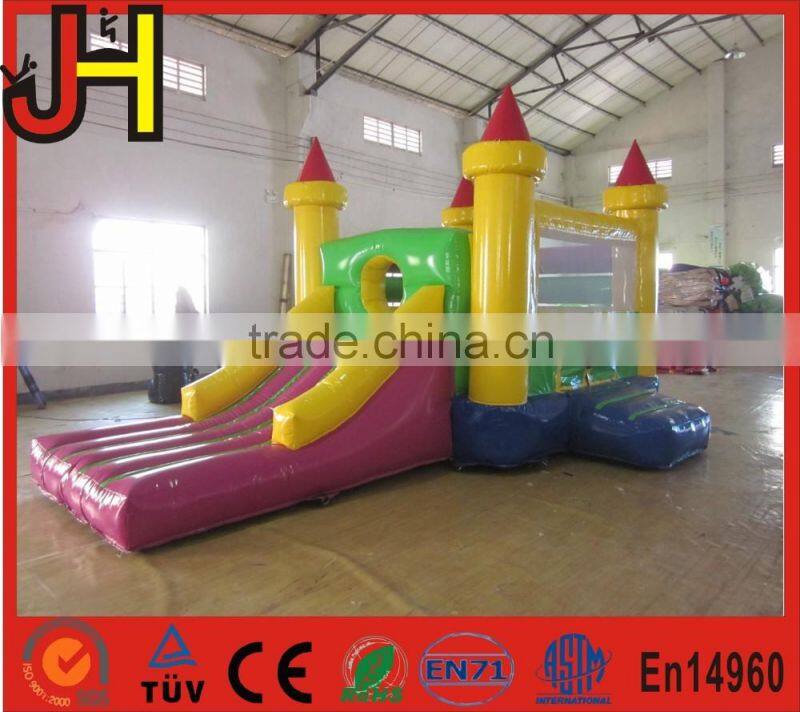 Kids small inflatable commercial bounce house combo, PVC tarpaulin small inflatable bouncer with slide