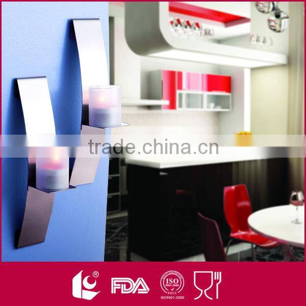 2pcs 18/0 stainless steel wall silver candle holder