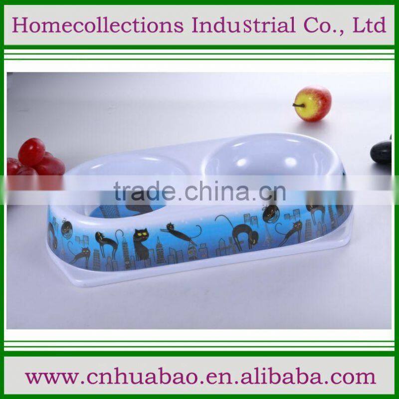 2016 Convenient and healthy pet bowls plastic dog feeder, double pet cat feeding dishes