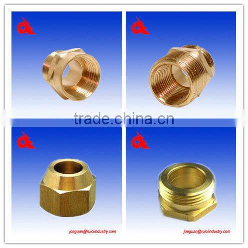 cnc machining turning brass nipple fittings