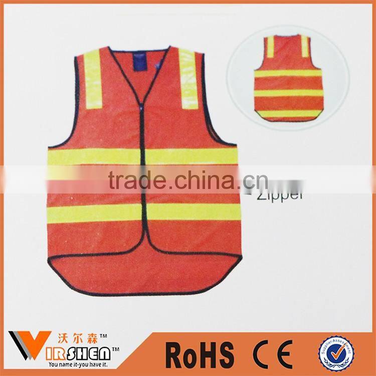 Cheap adjustable polyester mesh blue hi vis reflective safety vest