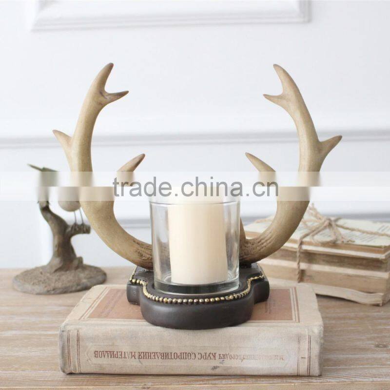 Resin Deer Antler Candle Holder for Christmas,hand-made antler decoration