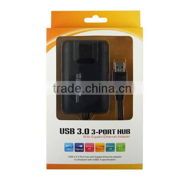 Newest Hot U USB 3.0 Ethernet Adapter 3port Hub With Gigabit Ethernet Adapter