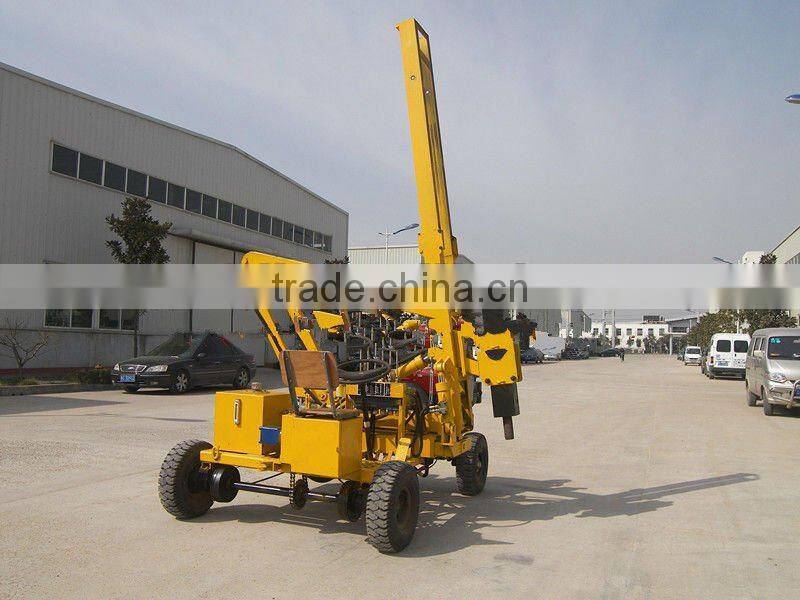 hydraulic pile driver for expressway guardrail