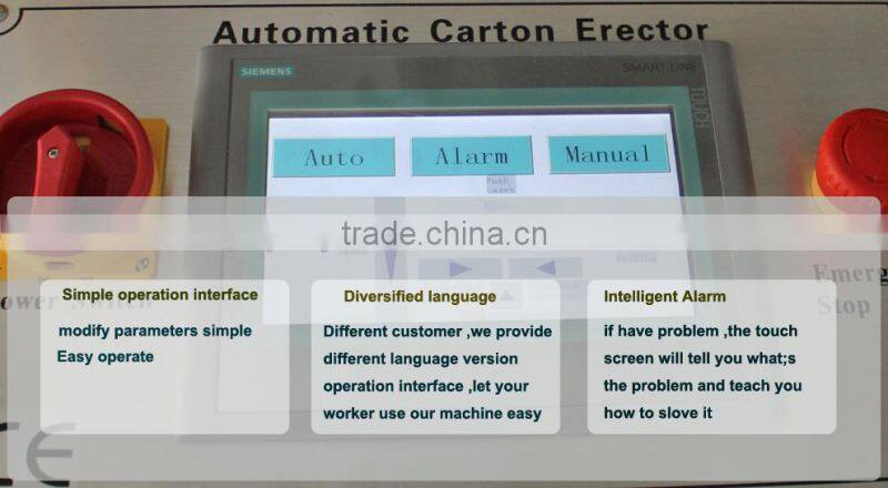 Good quality automatic High Speed Case Erector with SIEMENS control system 2 years warranty