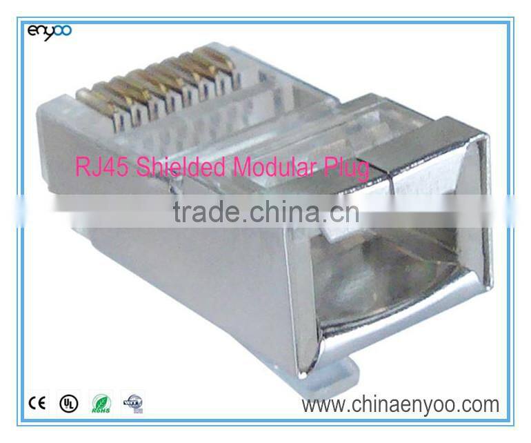 Cat6 Shielded RJ45 Modular Plugs/Connectors for Solid and stranded Wire