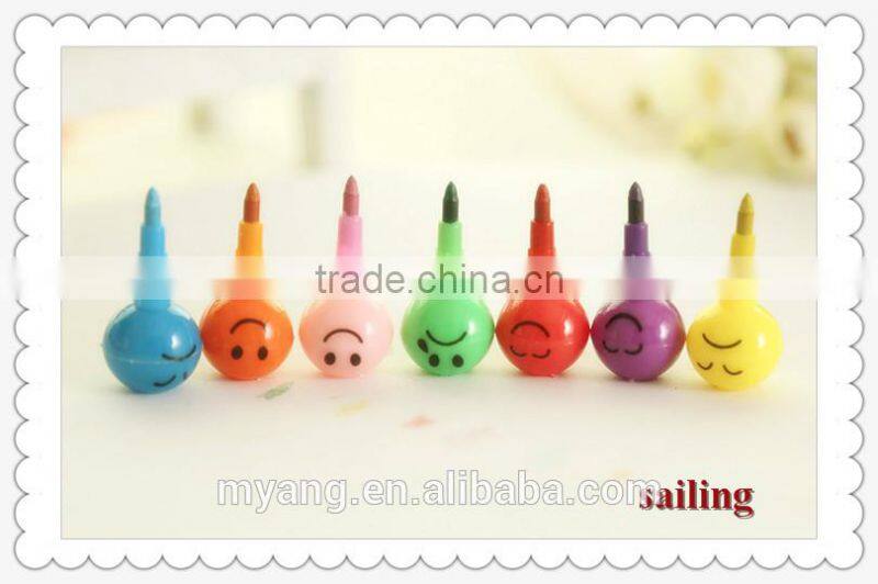 Lovely expression Non-toxic plastic haw shaped 7 Colored Crayons
