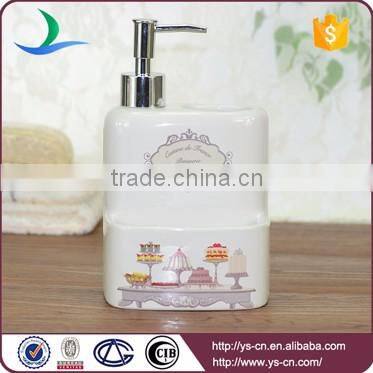 Best selling products square dessert ceramic hotel liquid soap dispenser