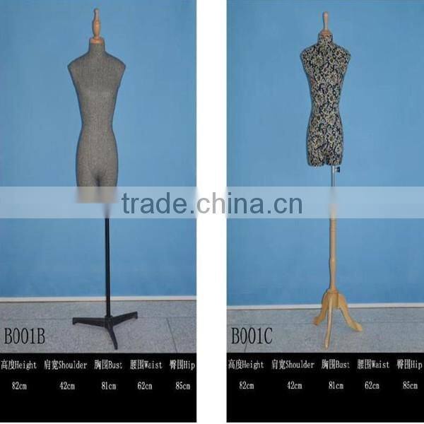 wooden arm fabric mannequin female for sale