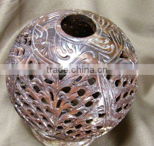 Soap stone carved ball lantern