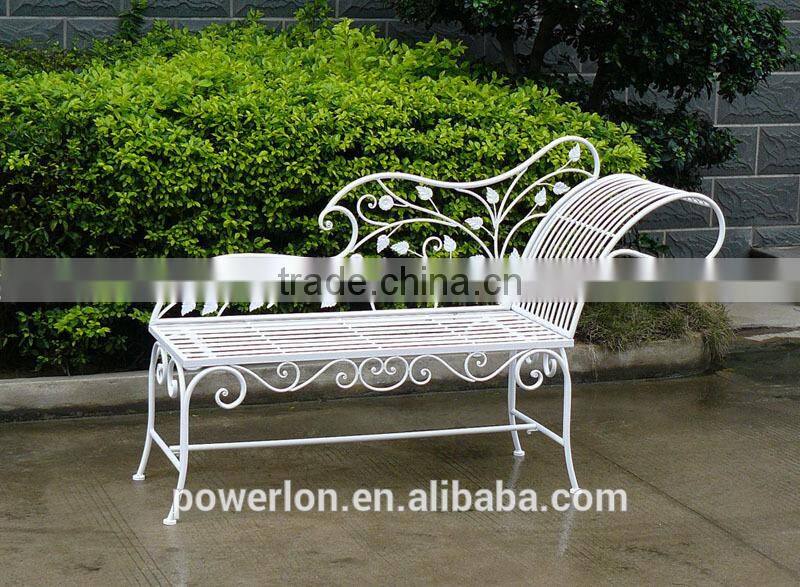 Elegant and Luxurious Chaise Longue Style Wrought Iron Garden Bench